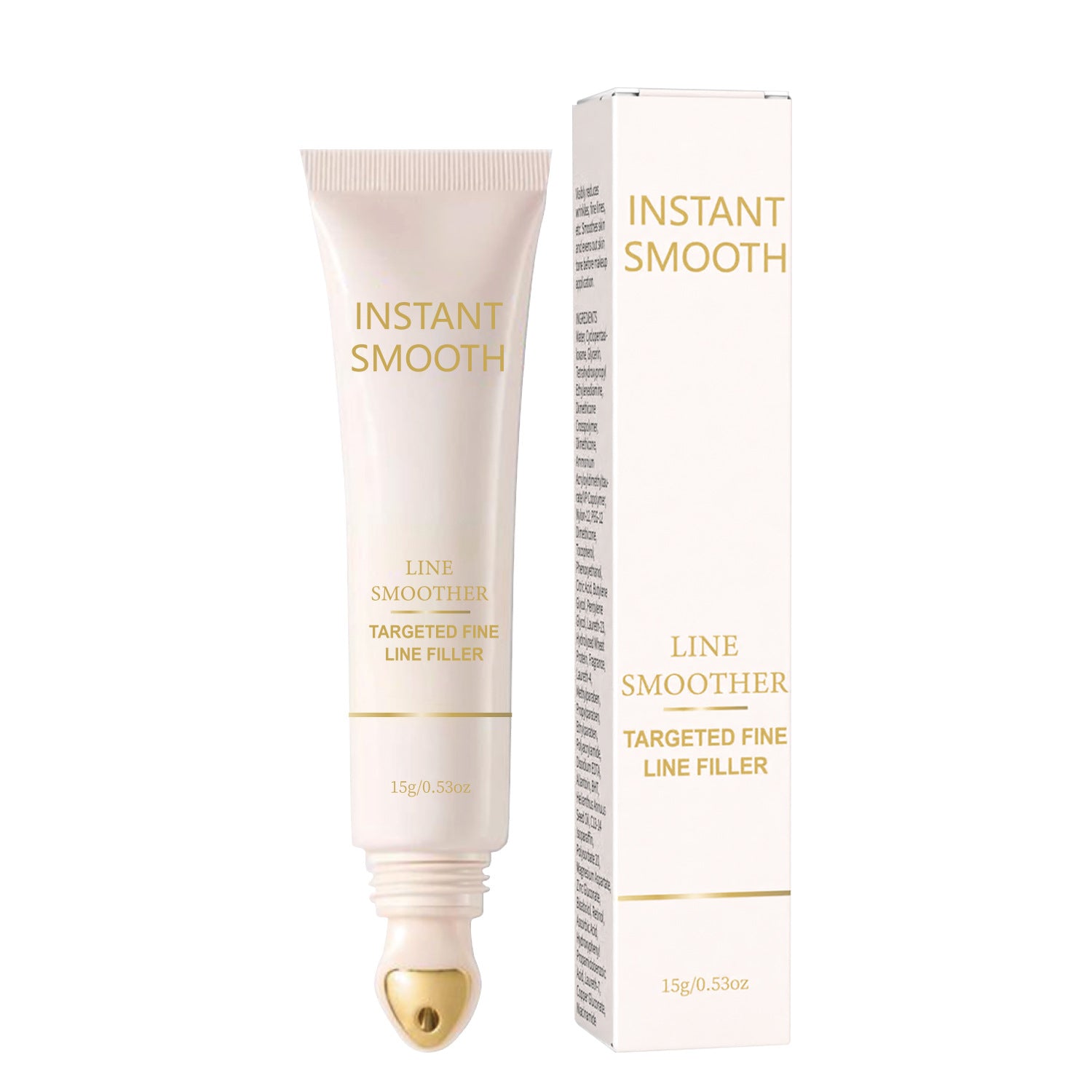 BARUBT Line Smoother 15g Visibly Minimizes Fine Lines with Gold Roller Tip Anti Aging Wrinkle Serum Cream for Smooth Even Skin Before Makeup