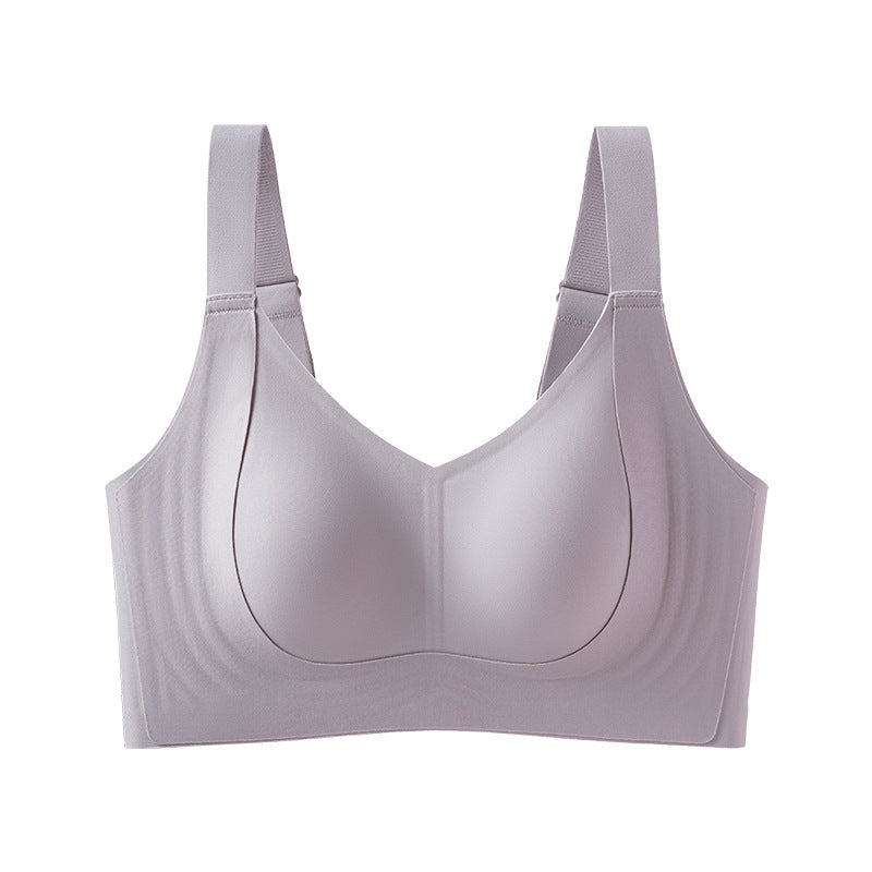 Seamless Wireless Bra Women | Wide Strap Scoop Neck Comfort Bralette | Ultra Smooth No Wire Padded Everyday Bra Nude