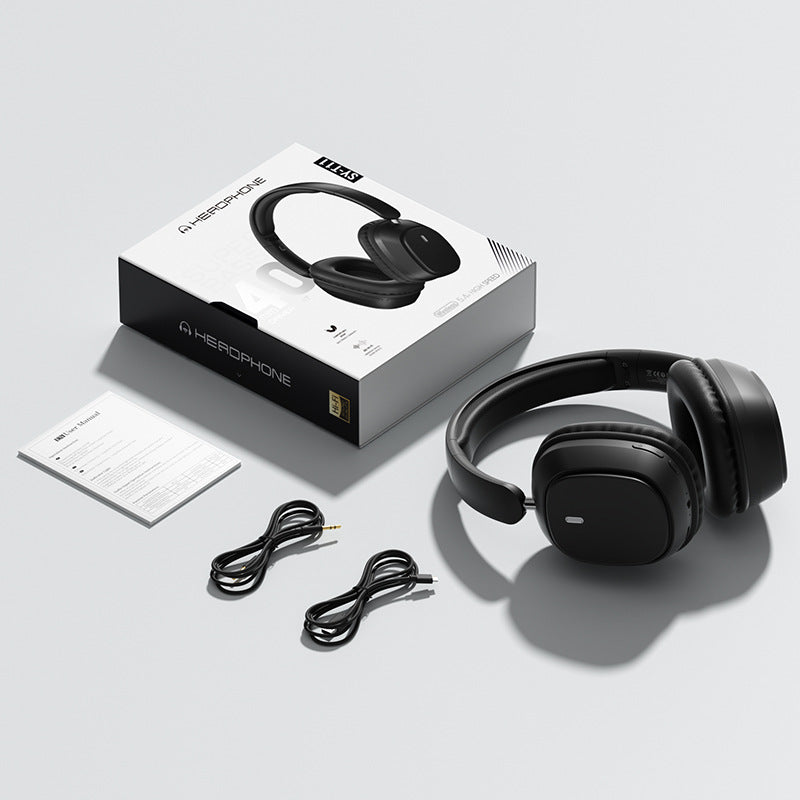 Wireless Bluetooth Over-Ear Headphones 6D Immersive Stereo Sound Foldable On-Ear Headset with Wired Mode USB Charging Cable Mic for Music Gaming Travel School - SY-T4