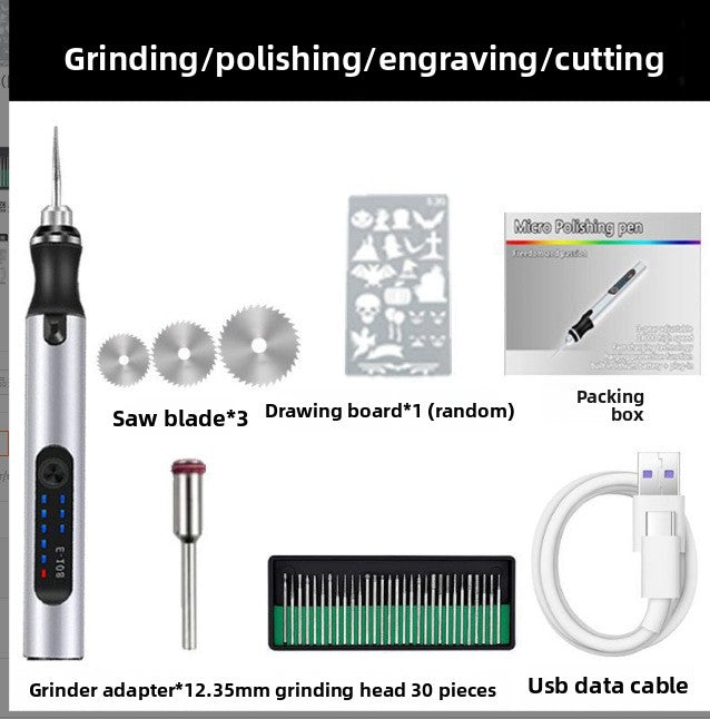 Electric Rotary Tool Kit with 50+ Accessories | Rechargeable Cordless Mini Drill | Engraving, Cutting, Grinding & Polishing Set