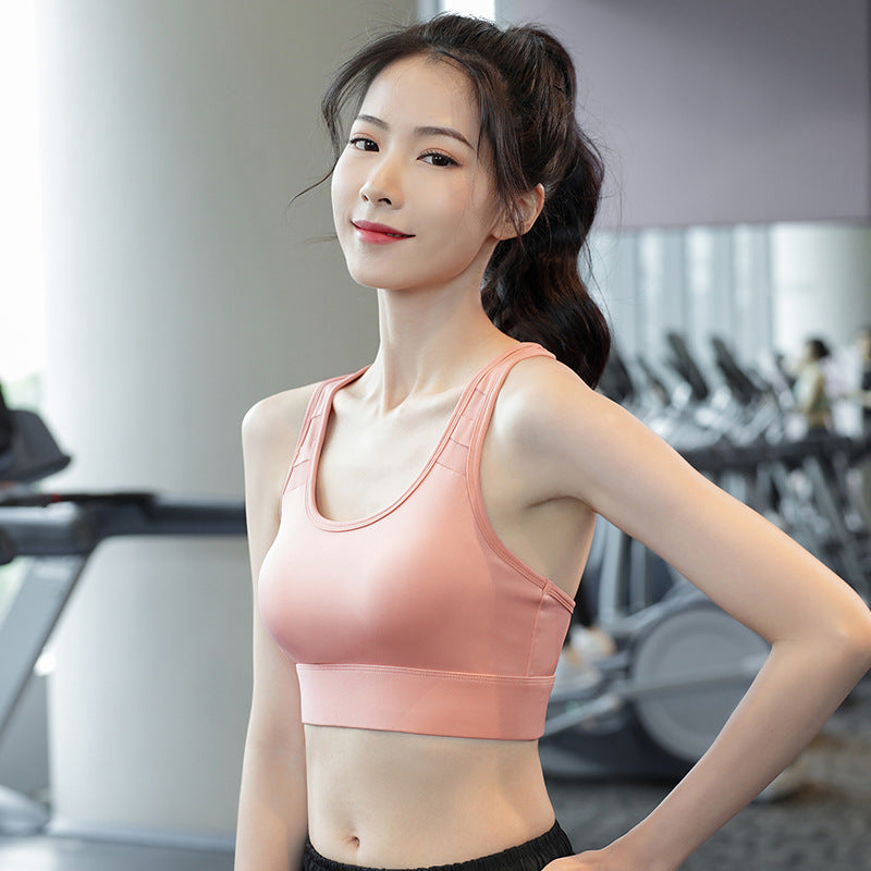High Impact Sports Bra Women | Shockproof Fixed Cup Racerback Workout Bra | Adjustable Back Closure Gym Bra