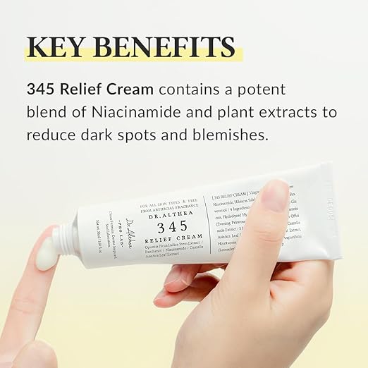 Dr. Althea Pro Lab 345 Relief Cream Set of 2 | Niacinamide, Centella & Ceramide Soothing Face Cream — 50ml Each