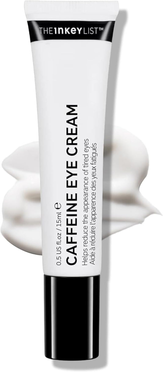 The Inkey List Caffeine Eye Cream 15ml - Reduces Appearance of Tired Eyes, Puffiness & Dark Circles - Lightweight Under Eye Treatment - Set of 2 Value Pack