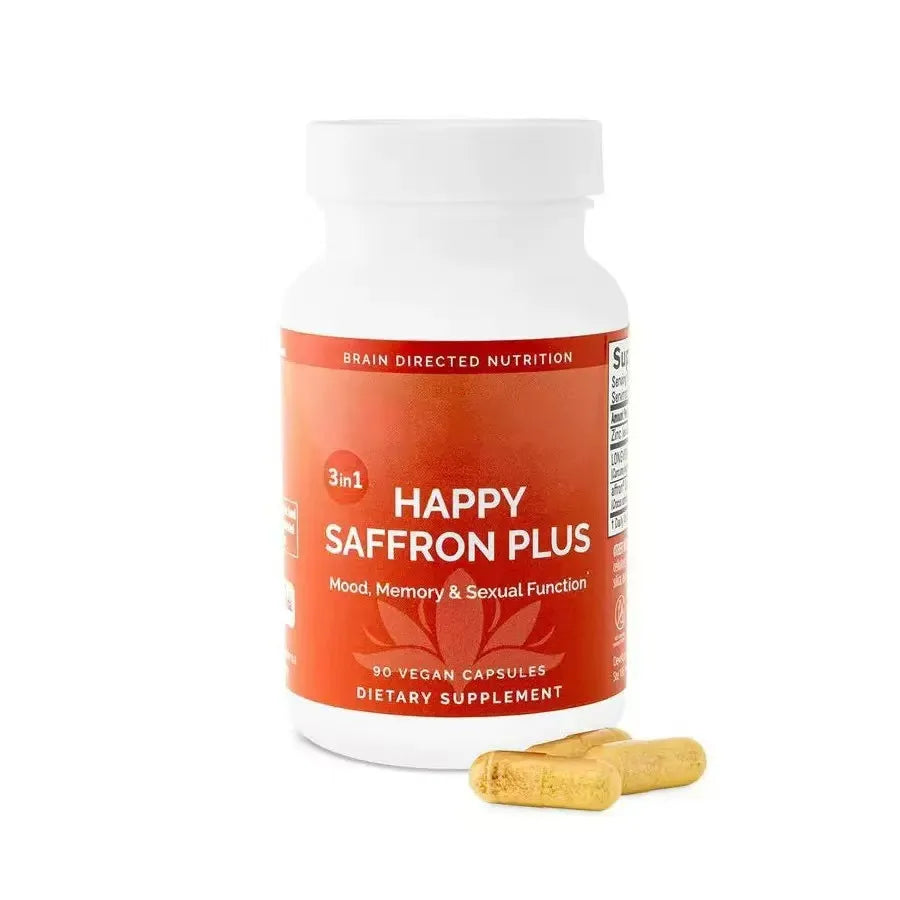 BrainMD Happy Saffron Plus – Buy One Get One FREE | Powerful Mood Support Supplement by Daniel Amen MD | 90 Vegan Capsules