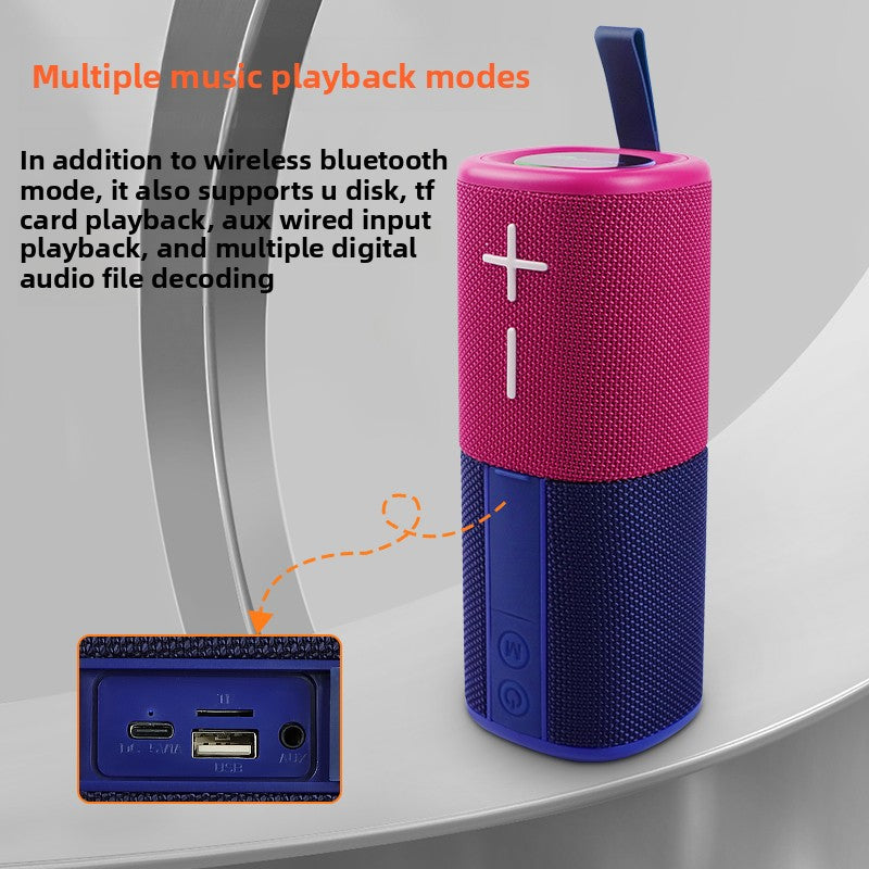 Mini Portable Bluetooth Speaker with RGB LED Light ? 20W Hi-Fi Stereo Deep Bass, IPX Waterproof, TWS Pairing, Wireless Outdoor Speaker in Pink & Navy Blue