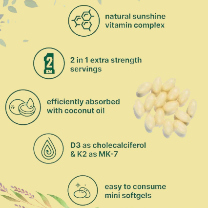 Vitamin D3 & K2 Nahrungsergänzungsmittel 10.000 IE + 200 µg – 300 Softgels mit Kokosnussöl | Gentechnikfrei, Glutenfrei, Laktosefrei