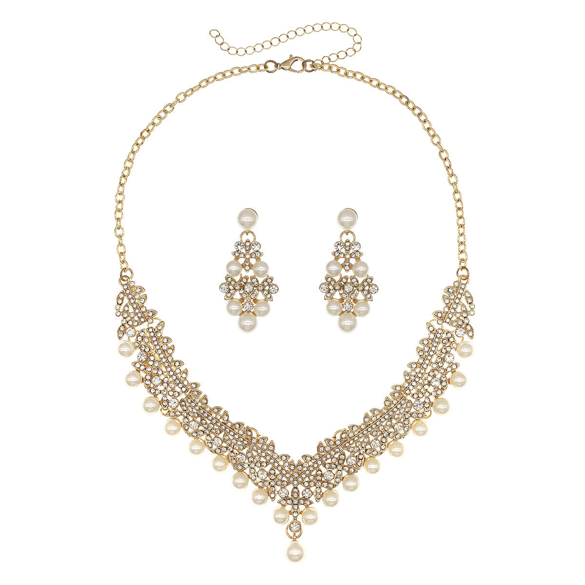 3 Piece Red Crystal Bridal Jewelry Set | Gold Crown Tiara Necklace & Earrings | Queen Wedding Pageant Party Jewelry Set