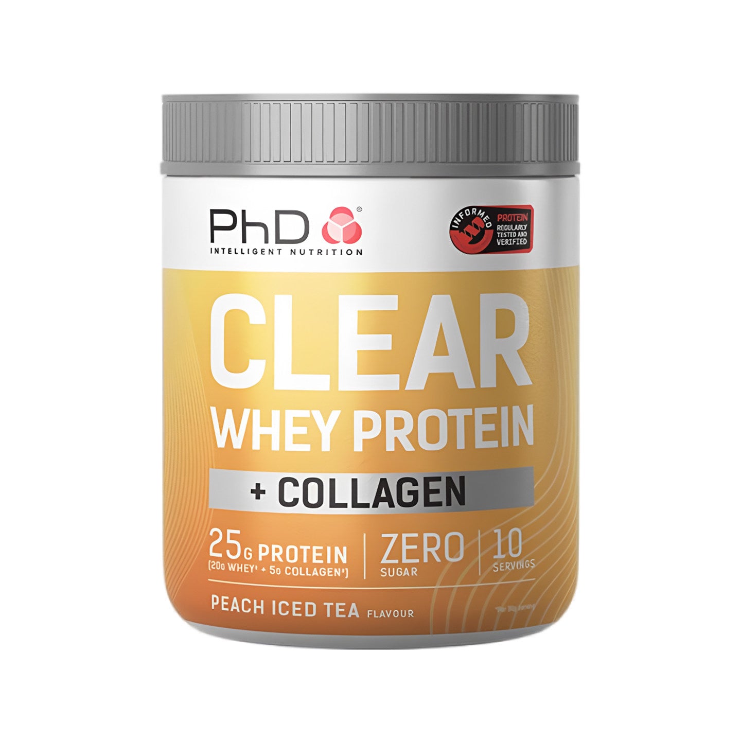 PhD Clear Whey Protein + Collagen Powder - Blueberry Flavor, 25g Protein, Zero Sugar, 10 Servings | Informed Sport Certified