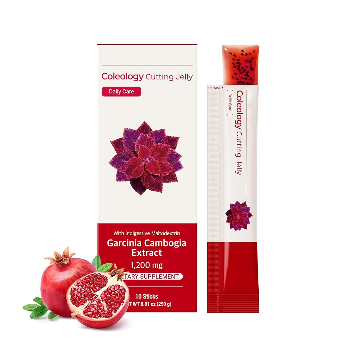 Coleology Cutting Jelly | Garcinia Cambogia Extract 1200mg with Indigestive Maltodextrin Daily Care Weight Management Jelly Sticks-10 Sticks