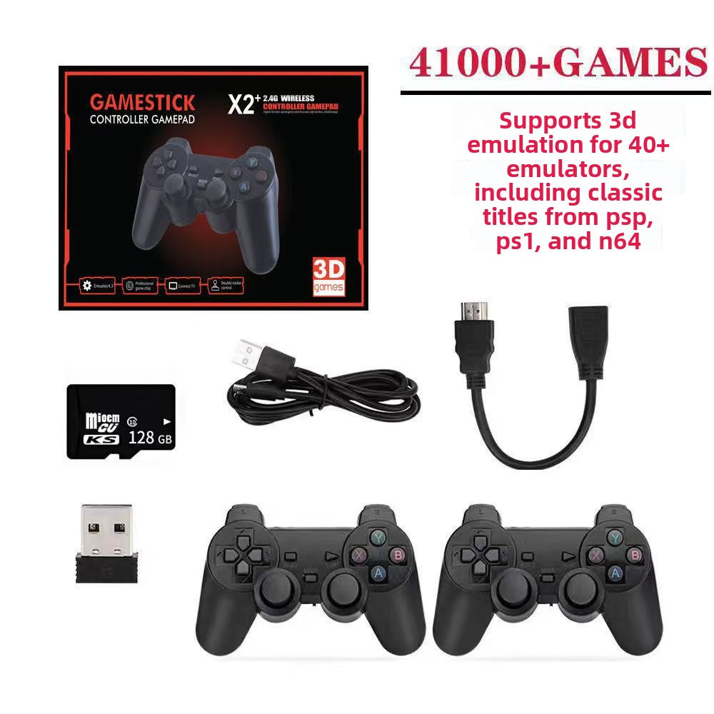 Retro Game Stick X2 Plus 41000+ Games | 2.4G Wireless Dual Controller 128GB 3D Emulator PSP PS1 N64 HDMI TV Game Console