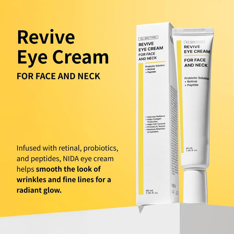 Revive Eye Cream for Face & Neck | Probiotic + Retinal + Peptide | All Skin Types 40ml