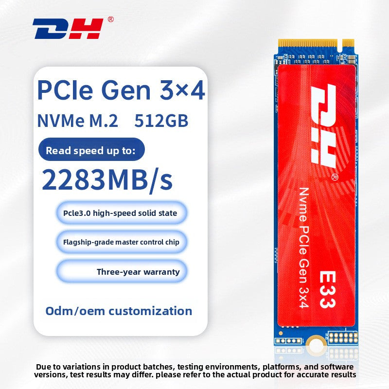 DH E33 128GB NVMe M.2 SSD | PCIe Gen 3x4 2075MB/s Internal Solid State Drive | Flagship Chip 3-Year Warranty Laptop PC Upgrade