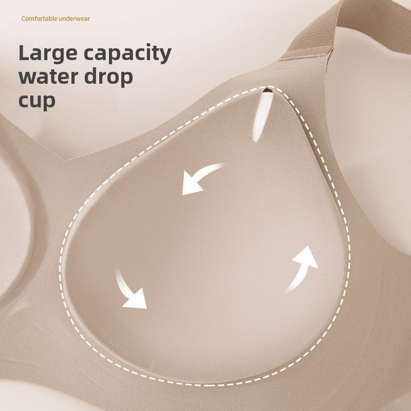 Women's Nude Seamless Wireless Bra with Wide Adjustable Straps, Smooth Molded Cups and Full Coverage Fit