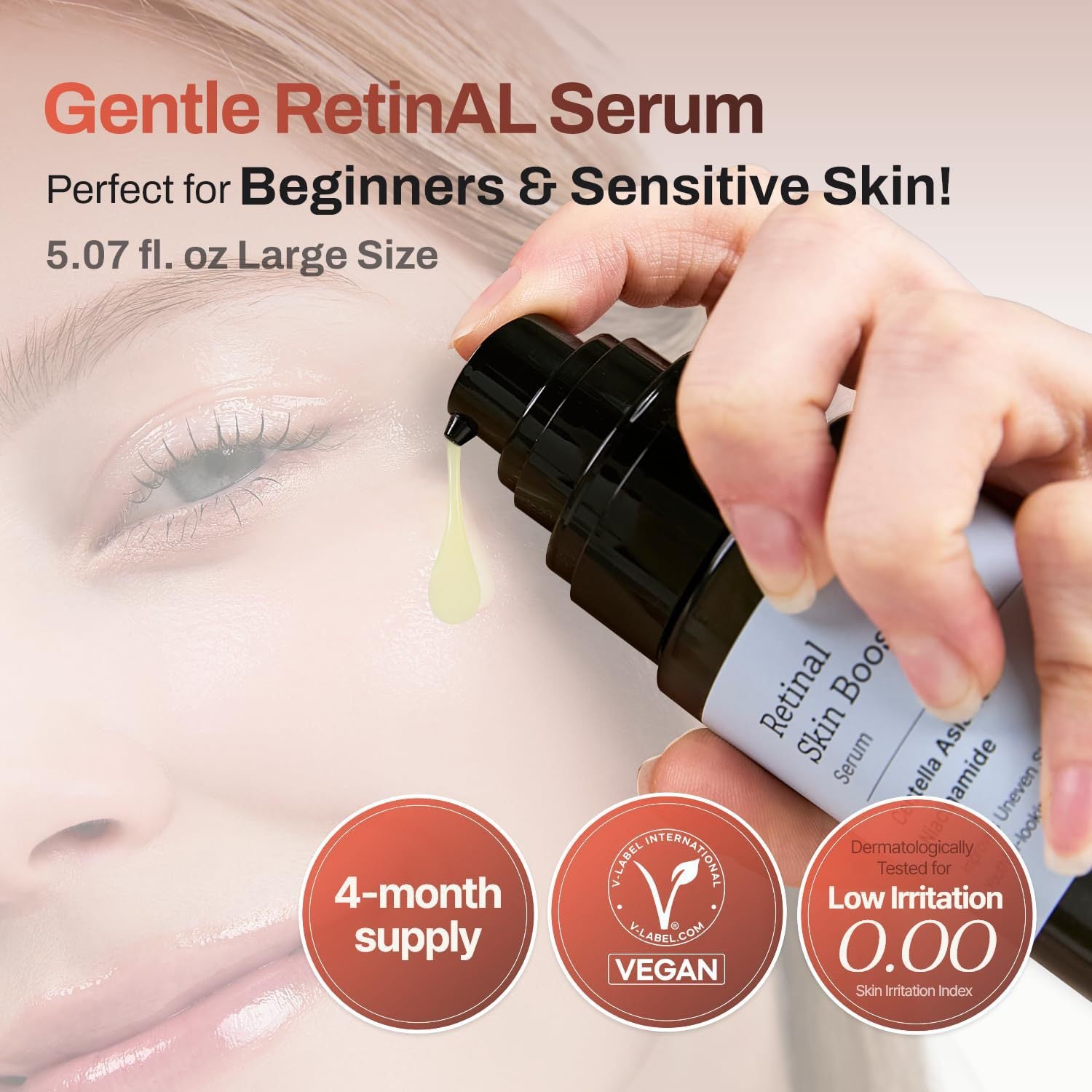 Retinal Skin Booster Serum | Centella Asiatica + Niacinamide | Improves Uneven Skin Tone | Youthful-Looking Skin Anti-Aging Face Serum | 150ml