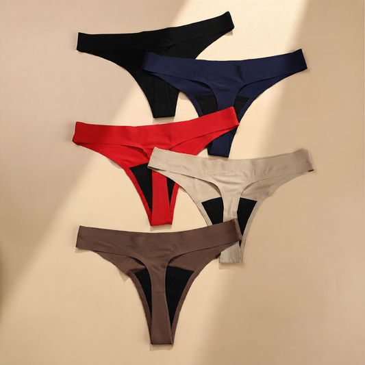 Perizoma invisibile a vita alta per donna blu navy – Mutandine sgambate a taglio vivo, morbide e confortevoli