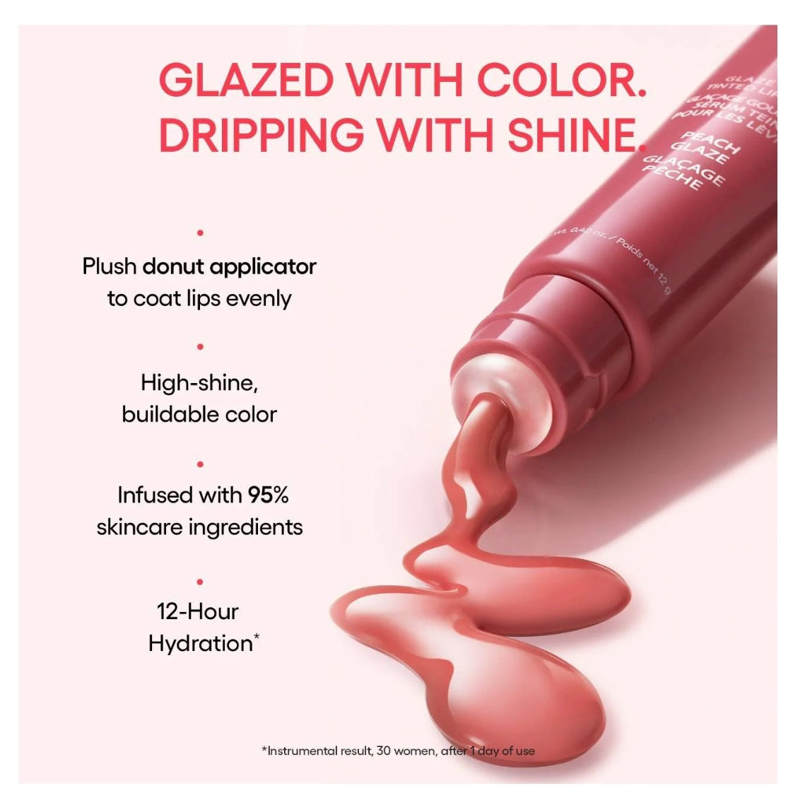 Laneige Glaze Craze Tinted Lip Serum | Hydrating Glossy Lip Serum Cinnamon Sugar Chocolate Peach 12g