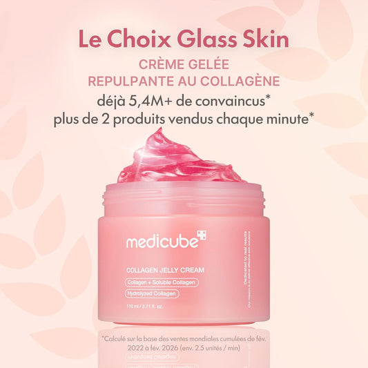 Medicube Collagen Jelly Cream Set (2er-Pack), Koreanische hydrolysierte, lösliche Kollagen-Gesichtscreme (110 ml), Anti-Aging-Creme für straffere und prallere Haut, K-Beauty-Geschenkset