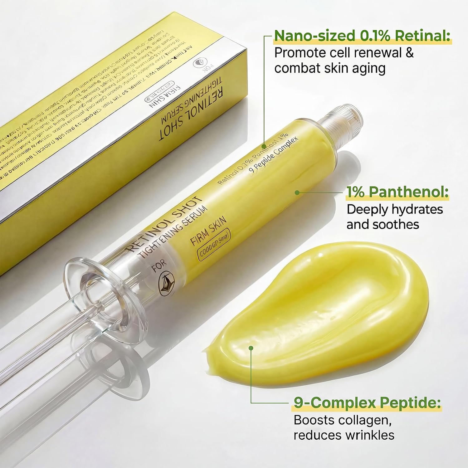 Celimax Retinal Shot Tightening Serum Set of 3 | Retinol 0.1% + 9 Peptide Complex + Panthenol 1% | Firm Skin Anti-Aging Serum | Retinal Shot Booster