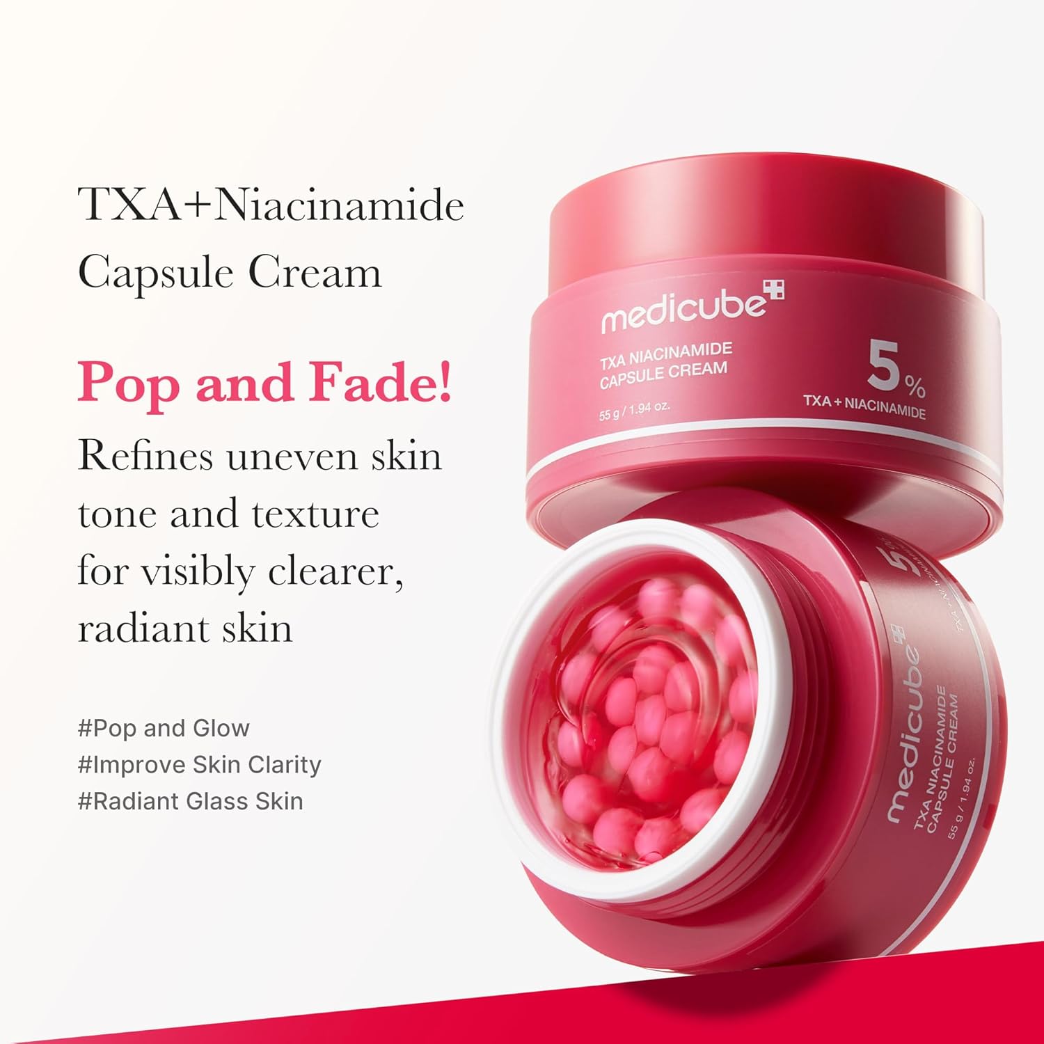 Medicube TXA Niacinamide 5% Capsule Cream Set of 2 | TXA + Niacinamide Brightening Moisturizer | 55g x2 | Free Worldwide Shipping