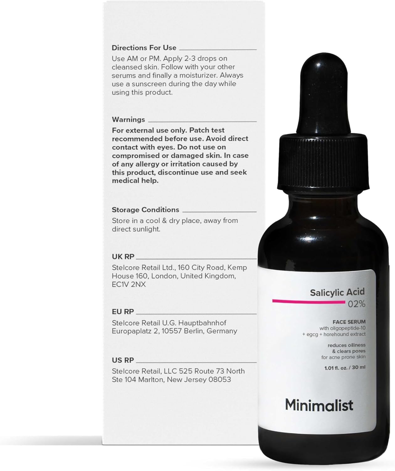 Minimalist Salicylic Acid 2% Face Serum 30ml | Set of 3