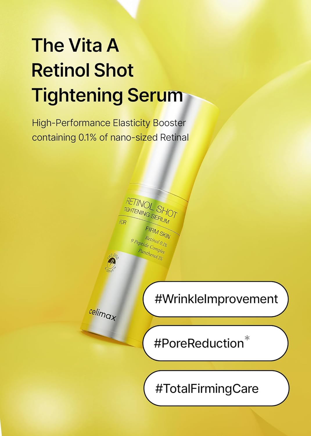 Celimax Retinal Shot Tightening Serum Set of 3 | Retinol 0.1% + 9 Peptide Complex + Panthenol 1% | Firm Skin Anti-Aging Serum | Retinal Shot Booster