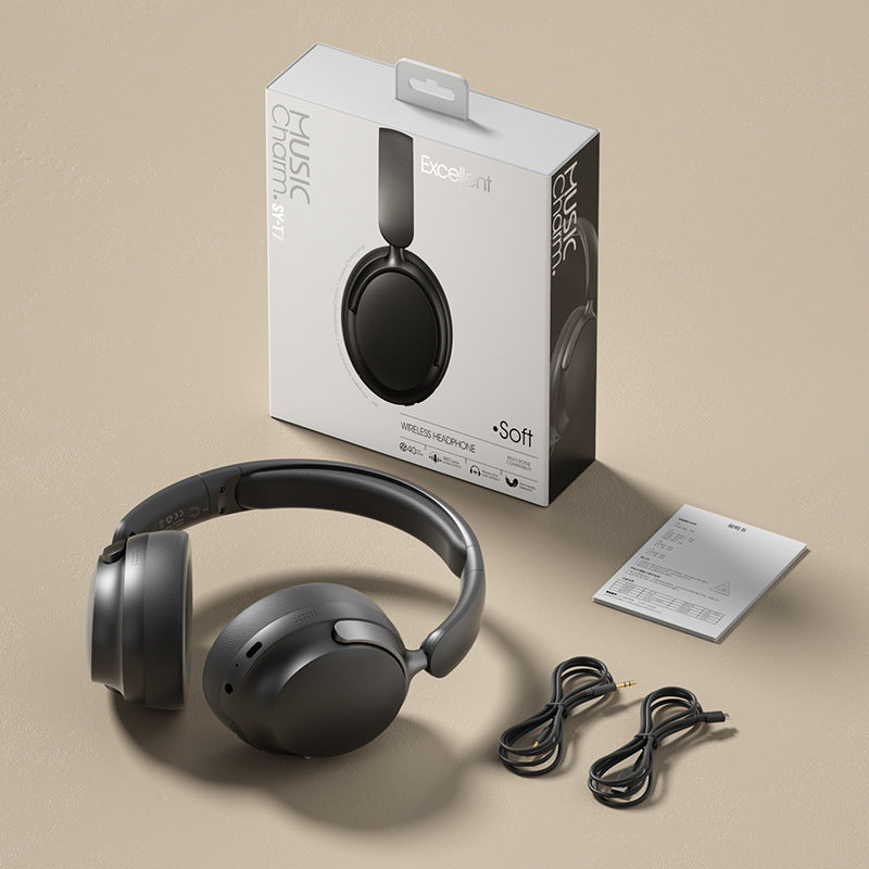 Wireless Bluetooth Over-Ear Headphones 6D Immersive Stereo Sound Foldable On-Ear Headset with Wired Mode USB Charging Cable Mic for Music Gaming Travel School - SY-T4