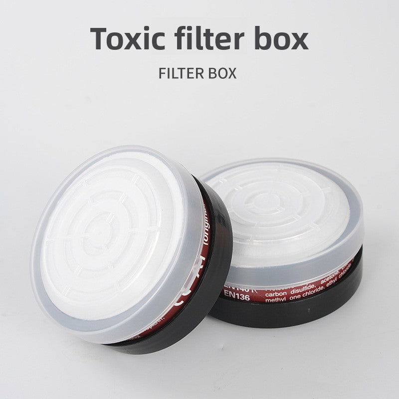 Full Face Respirator Gas Mask 7-Piece Set with No.3 Filter Box & 10 Filter Cotton | Industrial Chemical Protection Mask