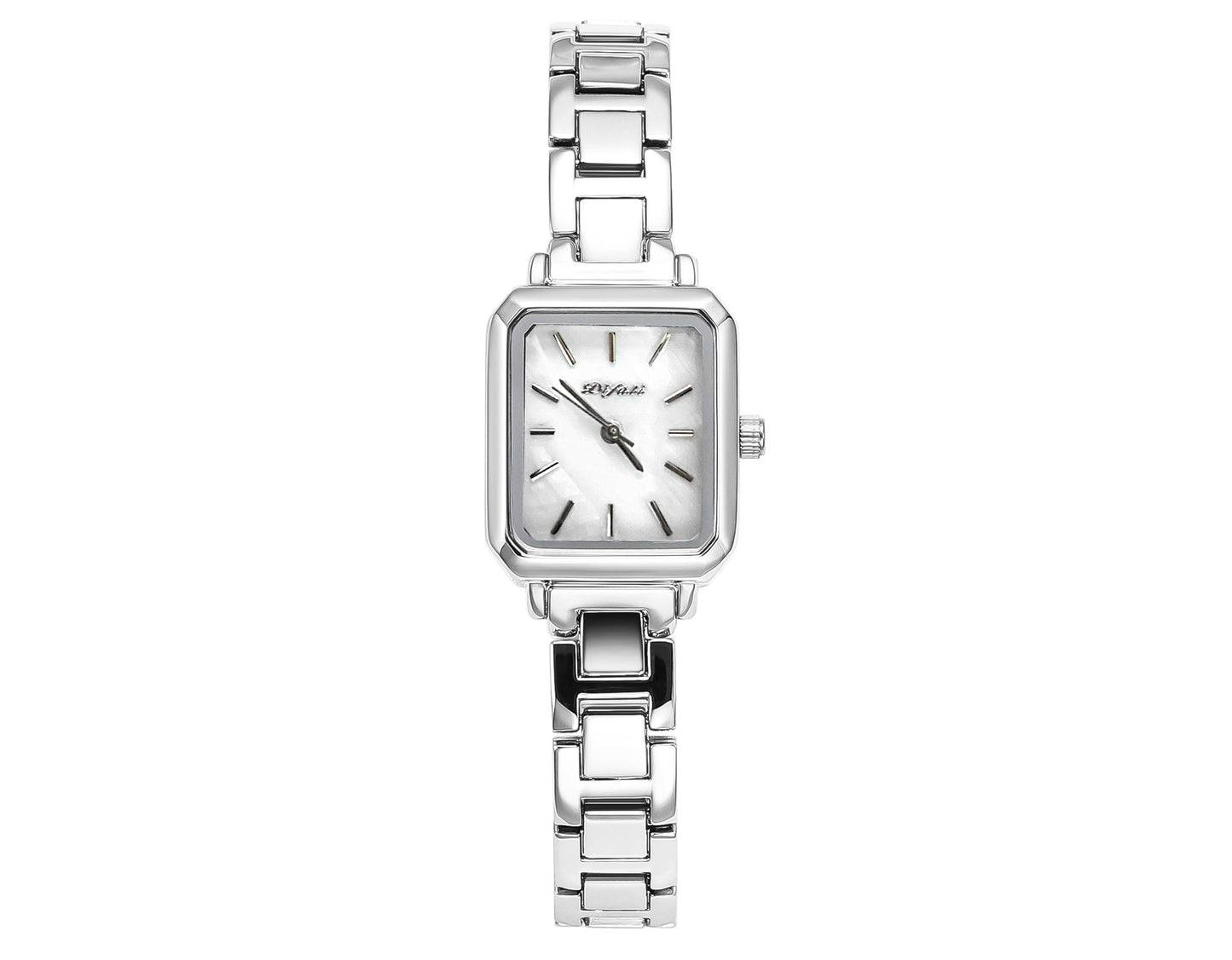 DOFULA Damen-Rechteckuhr | Perlmuttzifferblatt, silbernes quadratisches Gliederarmband, elegante Damenuhr