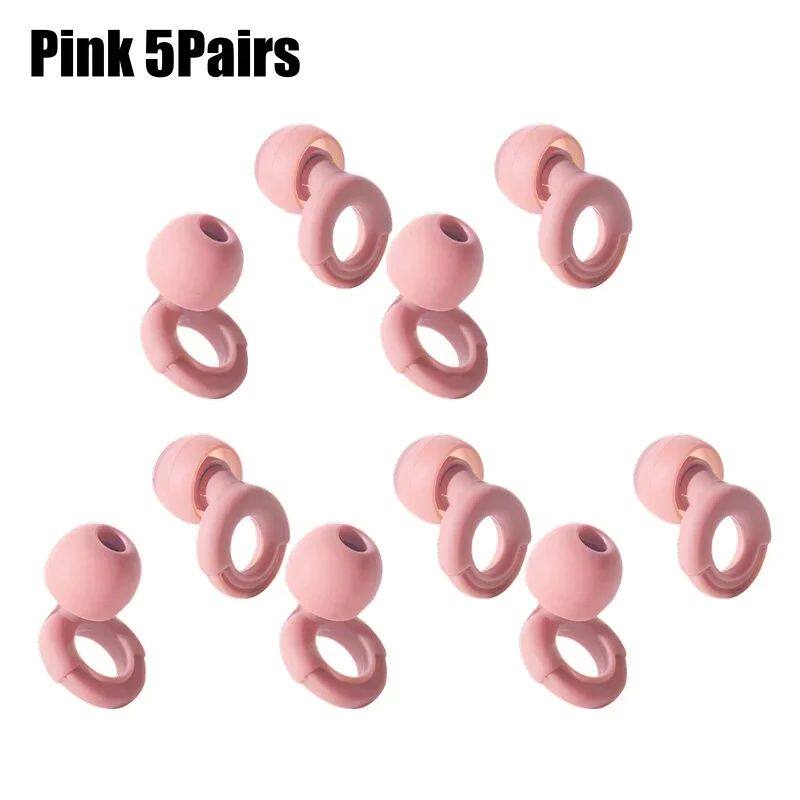 Silicone Ear Tips Replacement for Earbuds | Noise Reducing Ear Plugs | White Pink Black | 3 Pairs Set