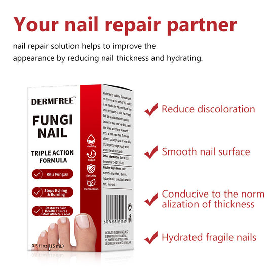 DERMFREE Fungi Nail Triple Action Formula | Kills Fungus, Stops Itching & Restores Skin | Antifungal Nail & Athlete's Foot Treatment 15ml