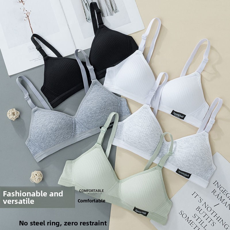 Ribbed Wireless Sports Belt Bra Women | Adjustable Strap Triangle Bralette | Seamless Soft Comfort Bra Mint Green