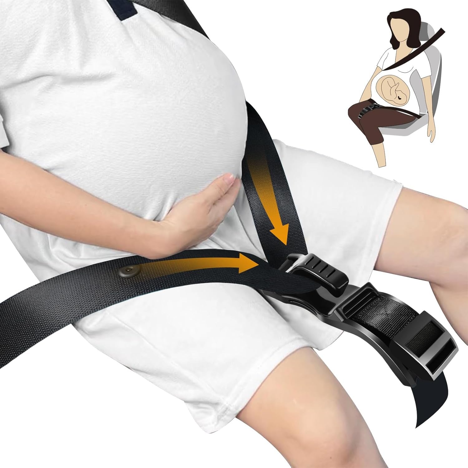 Pregnancy Seat Belt Adjuster | Maternity Car Seatbelt Safety Strap Positioner | Bump & Baby Belly Protector for Pregnant Women | Universal Car Fit