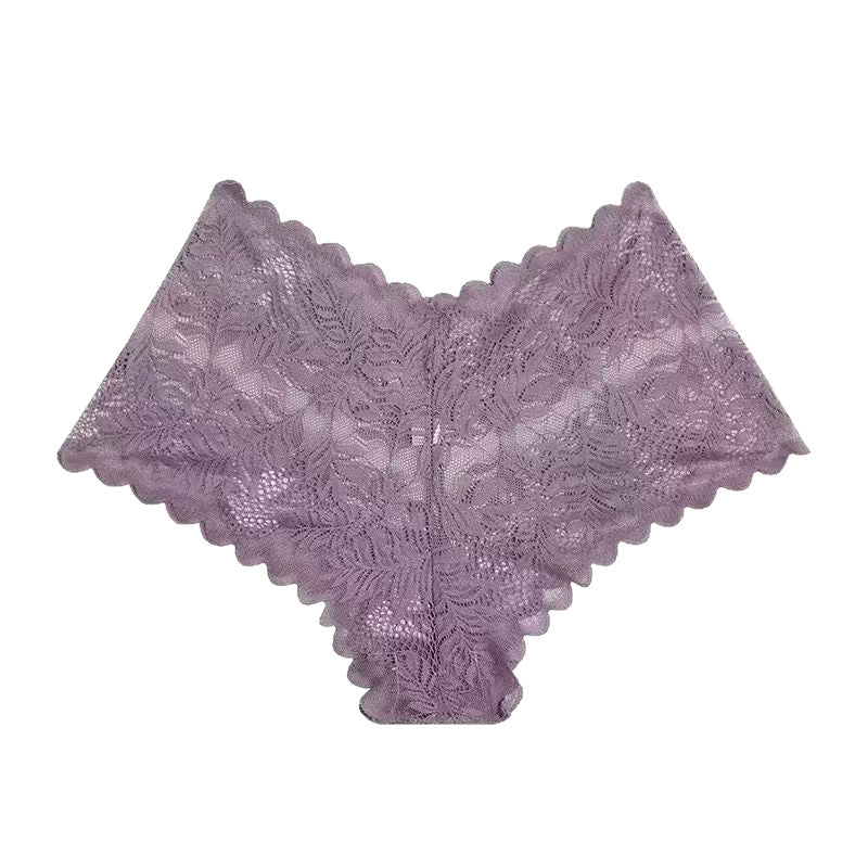 White Floral Lace Boyshorts for Women | Sheer Leaf Pattern Underwear | Scalloped Trim Briefs