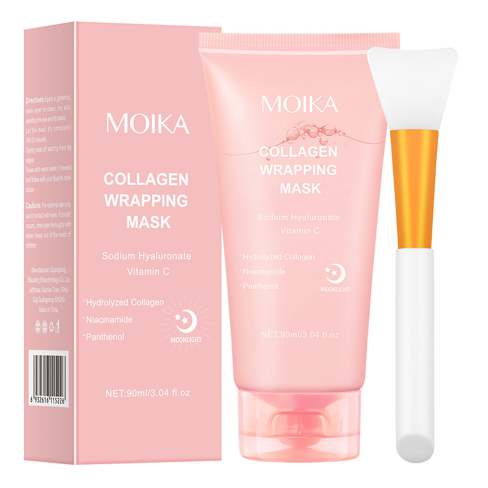 MOIKA Collagen Wrapping Mask | Hyaluronic Acid Vitamin C Niacinamide Sleeping Face Mask | Anti-Aging Brightening Night Mask 90ml