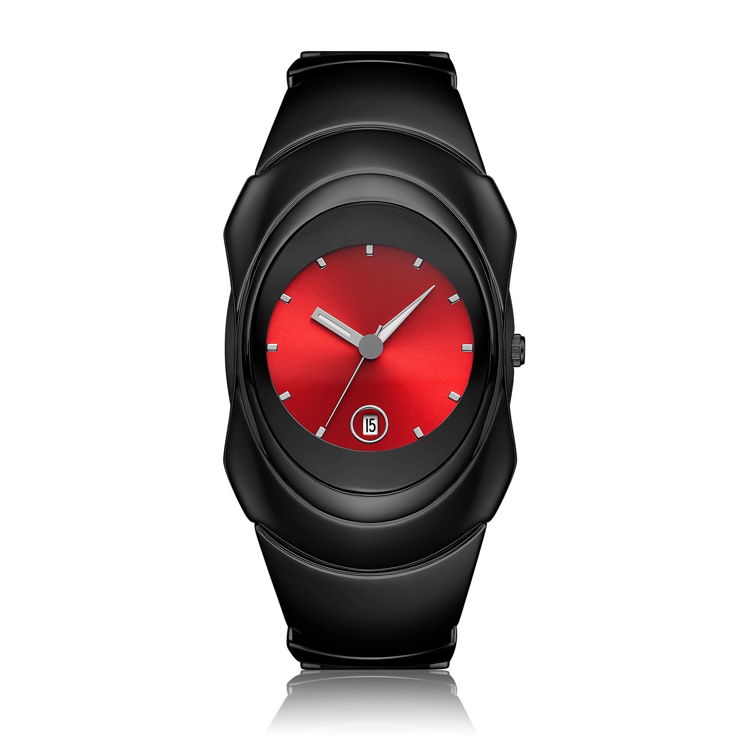 Black Bangle Watch for Women | Elegant All-Black Bracelet Watch with Date Display