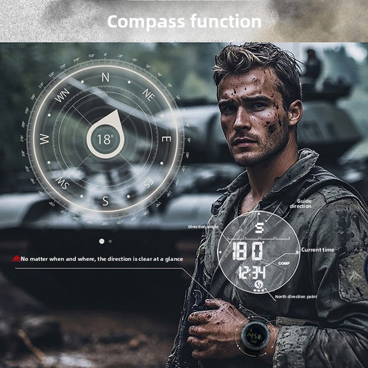 NORTH EDGE Digital Men's Watch | 44MM LCD Day Date Speedometer Tactical Nylon Strap Sports Watch