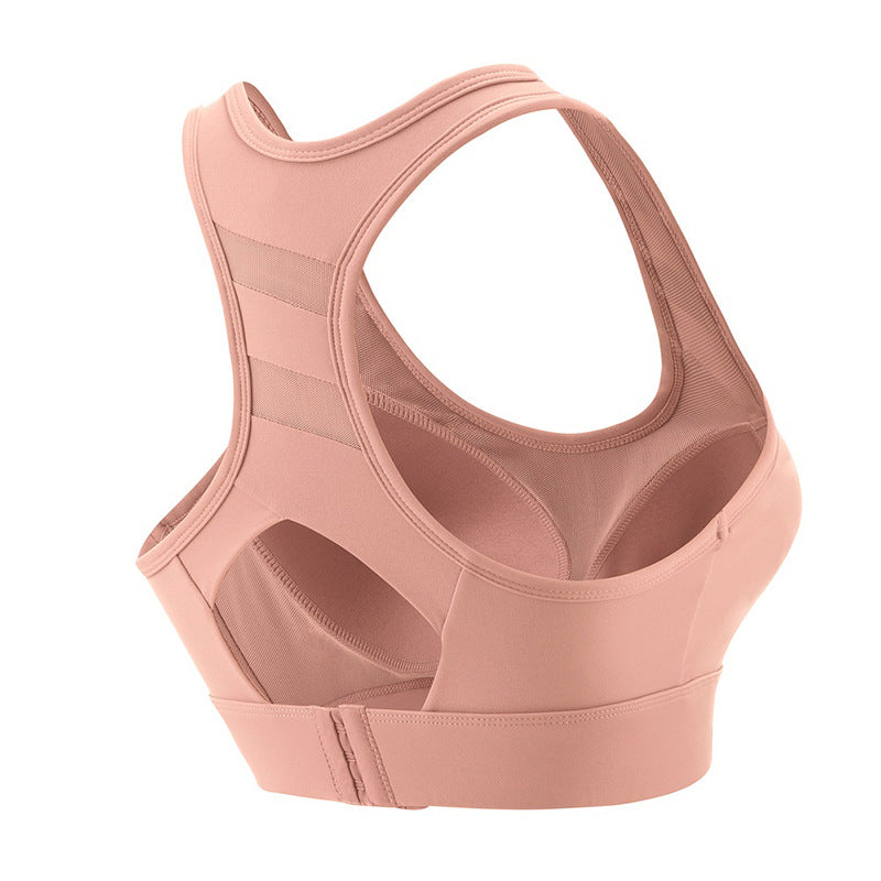 High Impact Sports Bra Women | Shockproof Fixed Cup Racerback Workout Bra | Adjustable Back Closure Gym Bra