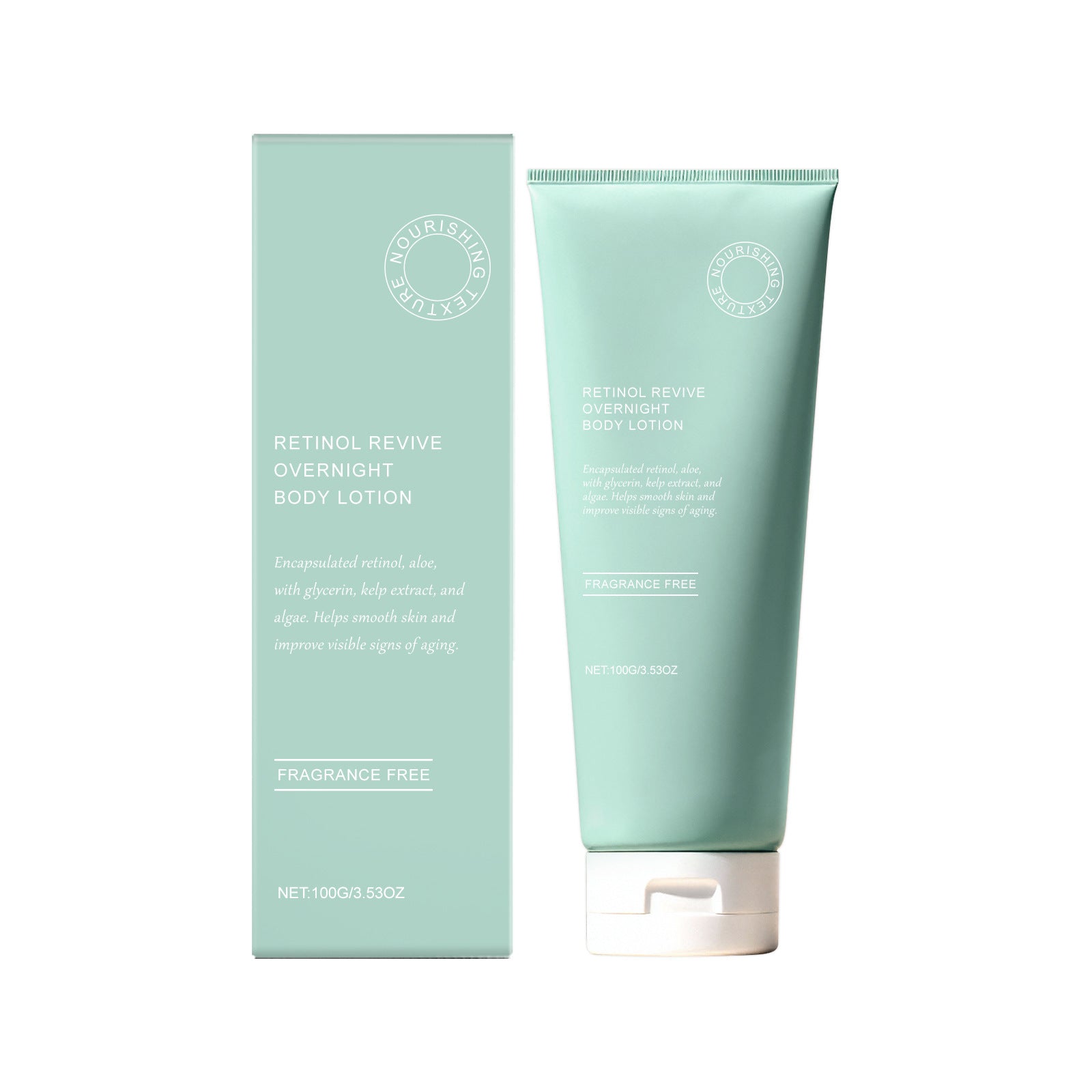 Retinol Revive Overnight Body Lotion 100g Fragrance Free with Encapsulated Retinol Aloe Glycerin Kelp Extract and Algae for Smooth Anti Aging Skin