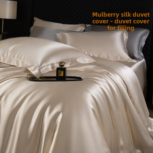 Luxuriöses Bettwäsche-Set aus schwarzem Satin | Seidig glatter Bettbezug mit Kissenbezügen – Queen & King