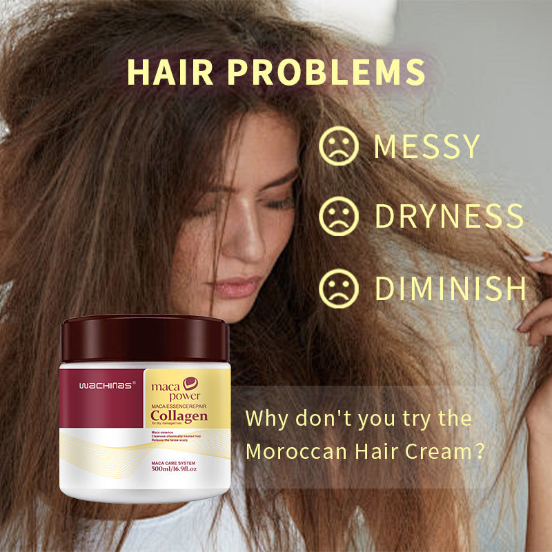 Wachinas Maca Power Collagen Hair Mask | Maca Essence Repair for Dry Damaged & Chemically Treated Hair Scalp Relaxing Treatment ? 500ml / 16.9 fl.oz