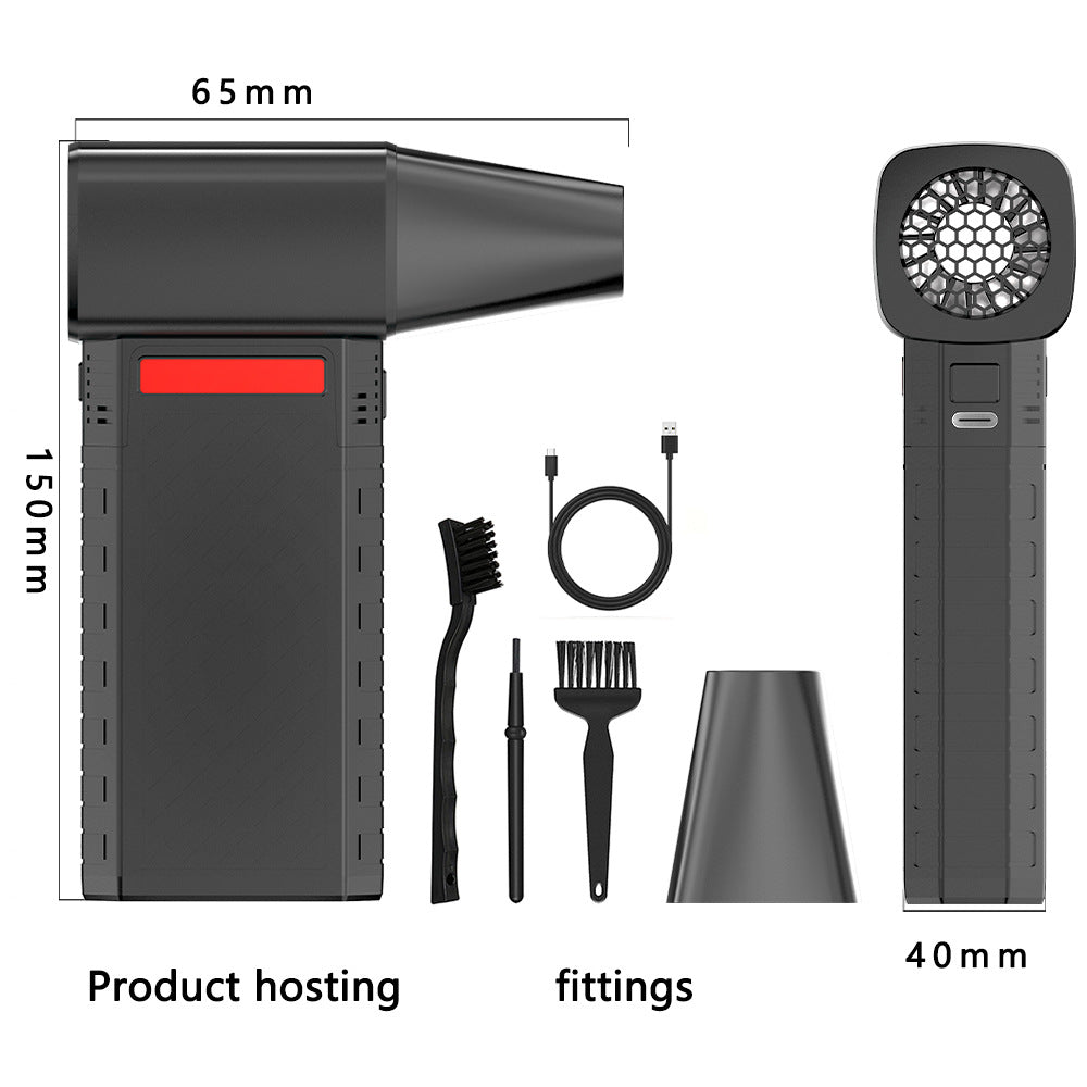Portable Cordless Air Blower Vacuum Cleaner | USB Rechargeable Mini Dust Blower for Car Keyboard Computer | 2-in-1 Wireless Cleaning Gun with Brush Kit