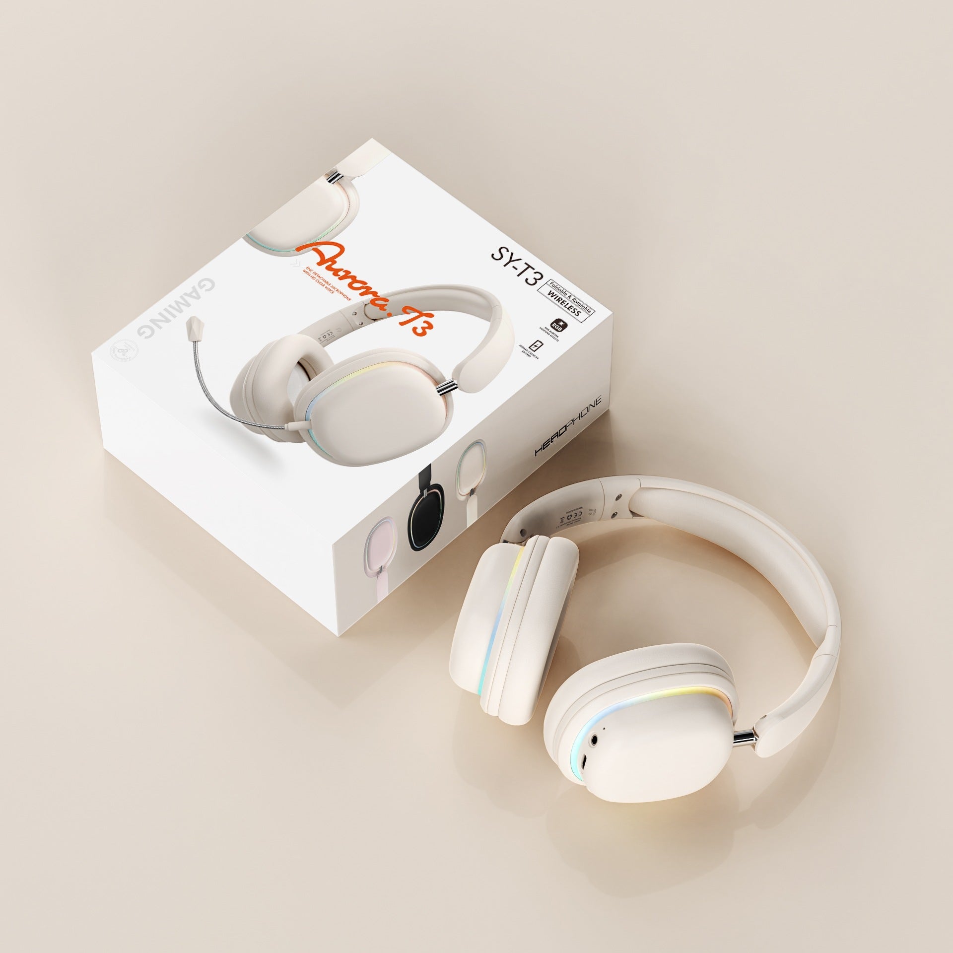 Wireless Bluetooth Over-Ear Headphones 6D Immersive Stereo Sound Foldable On-Ear Headset with Wired Mode USB Charging Cable Mic for Music Gaming Travel School - SY-T4