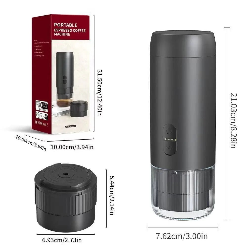 Portable Espresso Machine USB Rechargeable Capsule Ground Coffee Maker Mini Travel | Electric Handheld Espresso Maker for Car Outdoor Camping Office