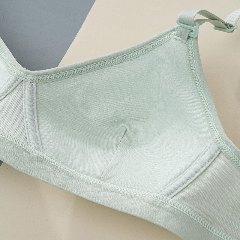 Ribbed Wireless Sports Belt Bra Women | Adjustable Strap Triangle Bralette | Seamless Soft Comfort Bra Mint Green