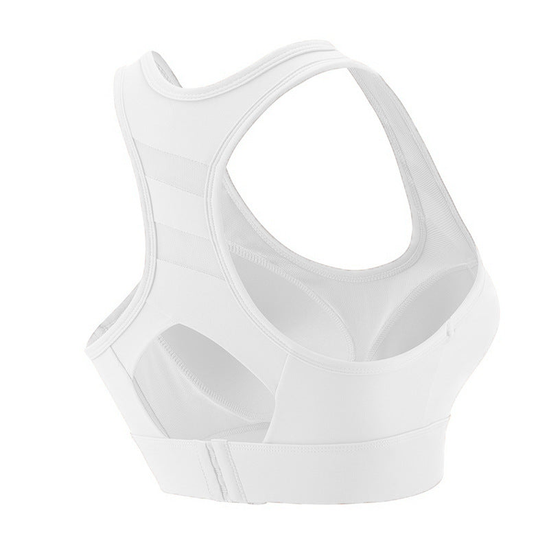 High Impact Sports Bra Women | Shockproof Fixed Cup Racerback Workout Bra | Adjustable Back Closure Gym Bra