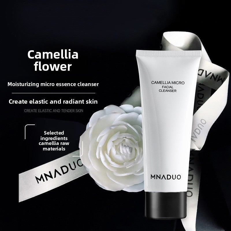 MNADUO Camellia Flower Micro Essence Facial Cleanser Moisturizing Face Wash for Elastic Radiant Skin with Selected Camellia Raw Materials