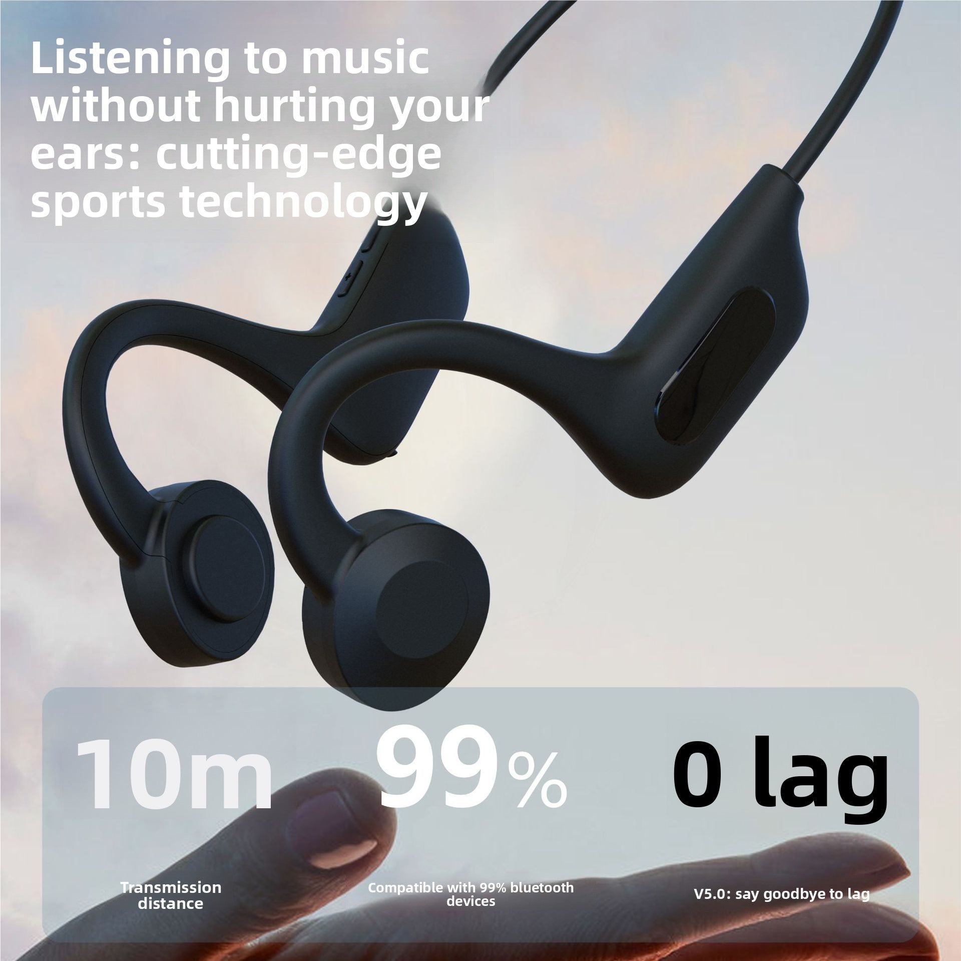 TWS Ear Hook Wireless Earbuds with LED Digital Display Charging Case ? Bluetooth 5.3 Sport Earphones, Deep Bass, IPX5 Waterproof, 48H Battery, Hands-Free Mic