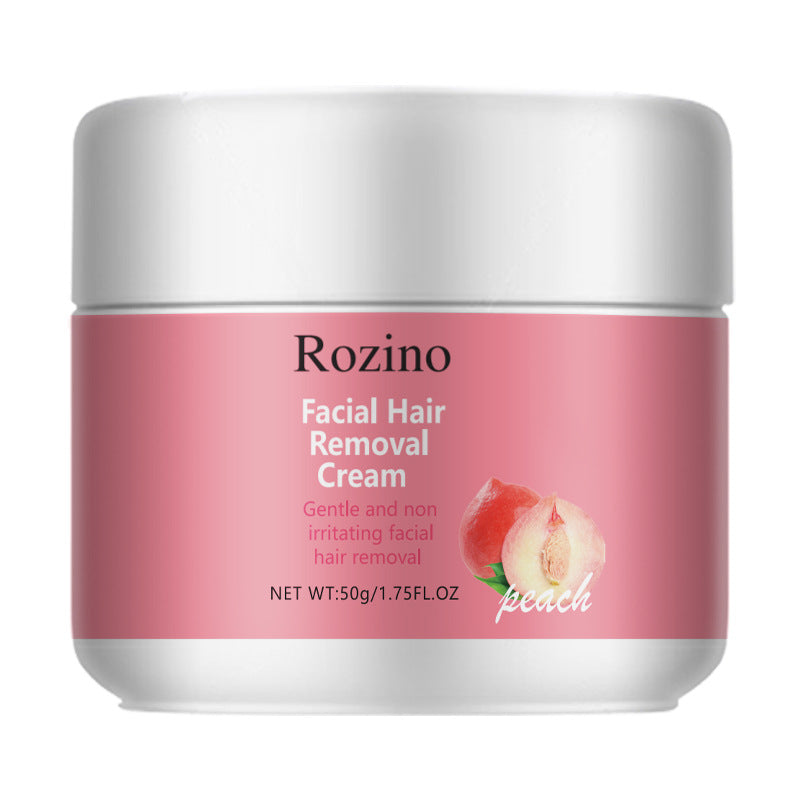 Rozino Facial Hair Removal Cream | Gentle Non-Irritating Peach Depilatory Cream for Face Upper Lip & Chin ? 50g / 1.75 fl oz
