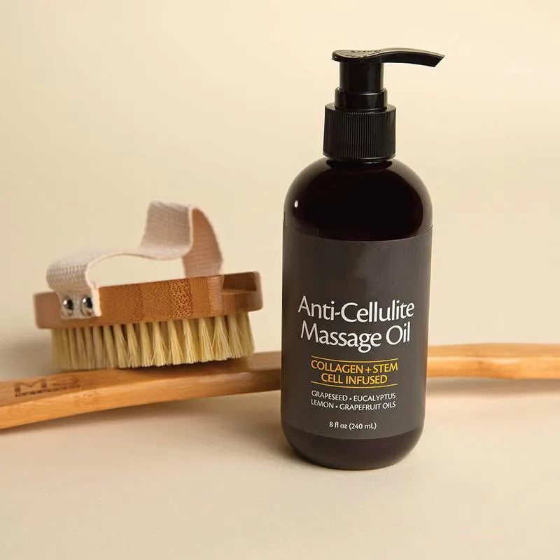 Anti-Cellulite Massage Oil Set of 4 (4 x 240ml) | Collagen + Stem Cell Infused | Grapeseed, Eucalyptus, Lemon & Grapefruit | Body Firming Bundle