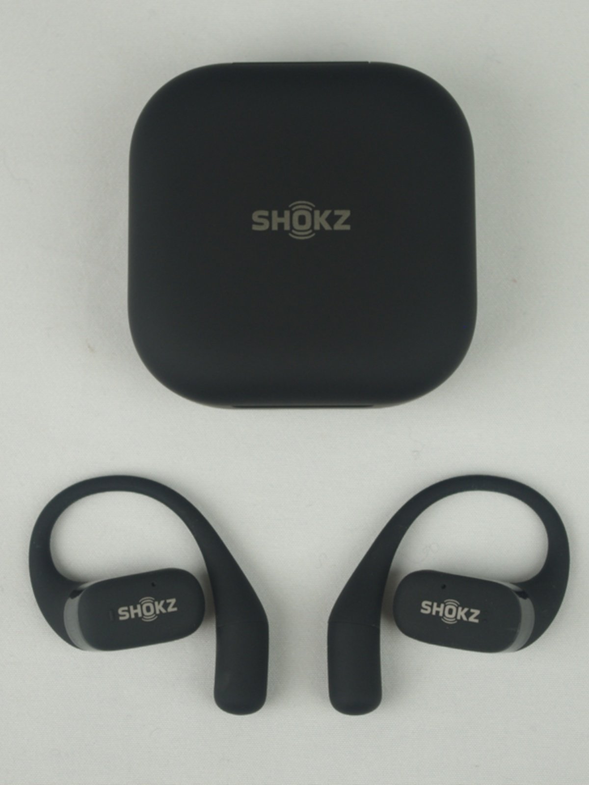 Shokz OpenFit Wireless Open Ear Earbuds Bluetooth 5.2 Secure Ear Hook Sport Headphones IPX5 Waterproof 28H Battery Awareness Safe Running Cycling Gym Commute iPhone Android